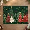Nuevos Manteles Individuales de Navidad Estampado de Árbol de Navidad de Invierno Material de Lino a Prueba de Polvo y Aislante Térmico Manteles Individuales de Navidad al por Mayor