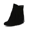 Botas Talla Grande 48 Botas Botas de Caña Corta con Borlas 40 Botas Elegantes con Cuerda Informal Comercio Nacional e Internacional Tacón Alto Adulto en stock Mujer