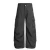 Calça Cargo Masculina Casual Desconstruída Resistente Estilo Retrô Americano Unissex de Alta Inteligência