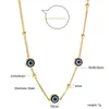 Collares Apilados Personalizados Retro Europeos y Americanos con Forma de Corazón Estrella Ojo del Diablo Acero Inoxidable Joyería Cadena para el Cuello Joyería