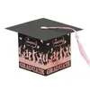 Caixa de Presente para Chapéu de Formatura Multicor com Borla Embalagem para Presente de Festa de Formatura Chapéu de Doutor com Carimbo Dourado
