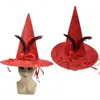 Chapéu de Bruxa Chapéu de Mago Chapéu Mágico Chapéu Preto Gótico Lolita Chapéu com Pena de Rosa Chapéu de Bruxa Sexy Headwear