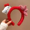 Faixa de cabeça fofa com orelhas de panda para lavar o rosto, faixa de cabeça de pelúcia de desenho animado com coroa alta para mulheres, faixa para maquiagem e lavar o cabelo, acessório de cabelo