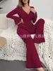 2026 Novo Estilo Pijama de Pelúcia para Casa para Mulheres Cardigã Gola V Manga Longa Calça Longa Roupa de Casa Vestível para Mulheres 7064