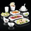 Plato para Hot Pot A5 Melamina Vajilla Plato Imitación Porcelana Plato para Carne Plato de Plástico para Barbacoa de Autoservicio Comercial Plato de Preparación Plato Cuadrado