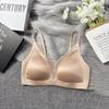 Satén Aceitoso Francés 2025 Primavera y Verano Nuevo Estilo Encaje Senos Grandes Adelgazantes Ropa Íntima Sujetador Push-Up Transpirable para Mujer