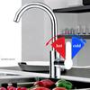 Grifo de Cocina Frío y Caliente Lavabo para Lavar Verduras Fregadero para Lavar Platos Fregadero Doméstico a Prueba de Salpicaduras Grifo Frío y Caliente Booster