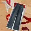 Jeans skinny de cor chá frio para mulheres, novo modelo de verão 2026, cintura alta, modelagem que afina, para baixinhas, calça cropped wide leg
