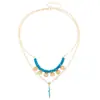 Collar apilado geométrico de cuentas de piedra natural transfronterizo, cadena para clavícula de moda de oro de 14 quilates, juego de pendientes en stock