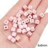 Cerâmica Rosa Beads Cute Cat Flower Love Shaped Beads Handmade DIY Pulseira Colar Acessórios