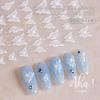 Aha Calcomanías para Uñas de Mariposa Popular Celebridad de Internet Huecas Líquidas Estampado Caliente Plateadas Blancas Calcomanías Decorativas para Uñas de Mariposa