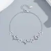 Plata de ley maciza S925, 3 piedras principales, engaste vacío de 6.2 mm, moissanita DIY, pulsera de estrella linda y dulce de Douyin