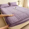 Novo Protetor de Colchão de Lã de Leite, Amigo da Pele, Espessado, Quente para o Inverno, Quarto de Dormitório Estudantil, Totalmente Envolvente, Lençol de Cama Antiderrapante Conjunto de Três Peças