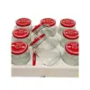Frascos vacíos resistentes a altas temperaturas para conservas, salsa de tomate, recipientes de vidrio sellados, botellas vacías de grado alimenticio con tapas, botellas redondas para almacenamiento y porcionamiento