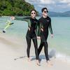 Traje de Mergulho Casal Coreano Feminino Fenda Cobertura da Barriga Roupa Modeladora Manga Longa Traje de Surfista Masculino Traje de Água-viva Roupa de Banho para Fonte Termal