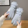 Guantes de Esquí para Mujer para Exteriores en Invierno, Cálidos y a Prueba de Frío, Forrados de Felpa, Engrosados, Cortavientos, Resistentes al Agua, Guantes de Ciclismo para Adultos