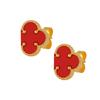 Pendientes de acero de titanio con personalidad de alta gama para mujer, estilo coreano, de lujo, ligeros, mini, de alta gama, con trébol de cuatro hojas