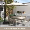 Mesas e Cadeiras de Exterior, Pátio à Prova d'Água e de Sol Lazer ao Ar Livre com Guarda-Sol, Conjunto de Bar de Rattan para Exterior, Mesa para Loja de Chá com Leite