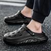 2025 Tamanho Grande Sapatos Croc Masculinos Verão Novo Cor Pura Casual Sandálias de Praia Sola Grossa Antiderrapante Respirável Chinelos com Biqueira