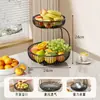 Estante de almacenamiento para cesta de frutas para uso doméstico, organizador de bandeja de frutas para mesa de centro de sala de estar, bandeja de exhibición de frutas y bocadillos de múltiples capas