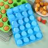 Molde mini bolo silicone 24 cavidades redondo poroso Mofen cup forma assar gelatina DIY fazer molde assar