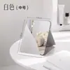 Espejo plegable, espejo de maquillaje, adecuado para colocar sobre un escritorio, ideal para dormitorios de estudiantes, espejo de tocador de mesa, diseño abatible, portátil y fácil de transportar