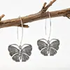 Europeu e americano retro borboleta longa simples estilo frio brincos de orelha elegante moda personalidade metal distressed ear jewelry