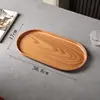 Bandeja Ovalada Transfronteriza con Imitación de Madera, Plato de Cena, Bandeja para Té, Bandeja de Almacenamiento para Tazas de Agua del Hogar, Plato para Pasteles de Cafetería