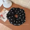 Scrunchie de bolinhas plissado estilo coreano para mulheres, novo elástico de cabelo primavera-verão, faixa de cabelo de alta elasticidade para coque, acessório de cabelo suave