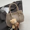 Estilo Fresco de Primavera Simples Casual Padrão Trançado Bolsa Balde Portátil Moda Feminina Versátil para o Dia a Dia Bolsa Transversal Texturizada