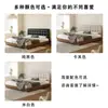 OEM de un fabricante importante, con patrón de gofre, estilo vintage, cama negra fina minimalista italiana con cabecero de almacenamiento, cama doble de madera maciza con bordes a ras