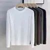 Tricô Ajustado Tendência Coreana Primavera e Outono Gola Redonda Quente Cor Doce Peça Básica Tricô Gola Alta Masculina