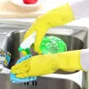 Guantes de goma para limpieza del hogar guantes de látex para el hogar Cocina Lavandería cepillo para platos tazón impermeables duraderos guantes delgados de cuero