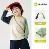 Camiseta Infantil Dudu Otoño Nuevo Estilo Ropa de Manga Larga para Niños Tops para Niñas Camiseta Básica Camiseta Moderna para Bebés y Niños