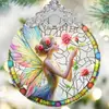 Enfeites de Natal em Vitral Transfronteiriços Enfeites Pendentes Decorações de Árvore de Natal Presentes para Amigos e Irmãs