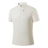Polo Masculina de Verão de Manga Curta com Zíper Adesivo de Secagem Rápida, Gola Elástica, Camiseta Polo Elástica, Camiseta Esportiva Ice, Estampa Fixa