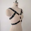 Cinto Arnês Punk Europeu e Americano ZIZ para Street Dance Bondage Couro Preto Branco Vermelho Acessório Integrado para Decoração de Performance