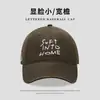 Gorra de Béisbol Azul Marino para Mujer de Borde Ancho Estilo Coreano con Bordado de Letras para Caras Grandes, Mismo Estilo que Lu Yuxiao