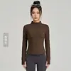 Jaqueta Fitness Yoga Weiman Forrada com Fleece Outono e Inverno, Roupa Fitness com Zíper, Top Esportivo de Manga Longa Slim Fit com Gola Alta