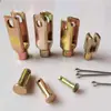 Conector de junta de haste de freio de trator pequeno de quatro rodas agrícola, garfo de pino de garfo em forma de U, acessórios de cabo de tração de rosca positiva e negativa