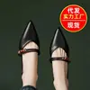 Zapatos de Salón Individuales Bajos de Punta Fina Estilo Francés Novedad Primavera 2026 para Mujer con Correa de Ágata Versátiles de Tacón Grueso Ocultan Altura Zapatos de Moda