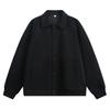 Chaqueta Casual de Manga Raglán con Cuello de Solapa, Nueva Moda Otoñal Marca Silueta Corta Amplia Texturizada Holgada Abrigo de Lana de Negocios
