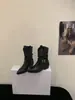 Botines western de tacón grueso con punta fina estilo francés para mujer, nuevo modelo para otoño e invierno 2026