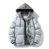 Jaqueta de Algodão com Capuz Estilo Americano Falsa Duas Peças para Uso Externo Masculina de Inverno Nova Espessa Quente Multicor Roupa de Exterior Estilo Casal Roupas de Algodão Tendência