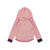 Wulibu Yi Camiseta Base con Capucha de Manga Larga a Rayas de Lana Personalizada para Niñas Primavera y Otoño 2026 Tendencia