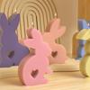 Resina epóxi coelho de Páscoa gesso vela de aromaterapia faça você mesmo coleção coelho amor múltiplo molde de silicone