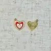 Accesorios de Joyería DIY de Esmalte en Forma de Corazón Rojo y Rosa Pendientes Colgantes de Corazón de Esmalte Multicolor de Múltiples Capas Pendientes Colgantes
