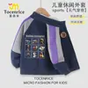 Traje Deportivo Infantil Clásico Dorado de Montaña y Mar Extranjeros con Cremallera para Primavera y Otoño Chaqueta Casual