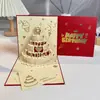 Tarjeta de felicitación Amazon Creative de alta gama, tarjeta de cumpleaños emergente 3D, tarjeta con estampado en caliente, música y luces, souvenir con polvo dorado