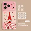 Funda de Teléfono Móvil para Mujer con Cadena Colgante, Diseño de Gato Rojo, Transparente, Compatible con Apple 17, 16Promax, 15 Dibujos Animados, 14 Simple, 13 Año Nuevo, 12